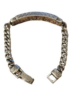 Brighton Sisters ID Bracelet Retired Silver-Plated Heart Link 7.75” Gift